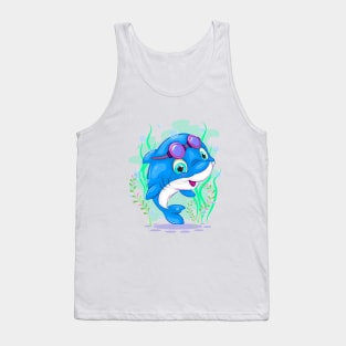 Cute cartoon dolphin Tank Top